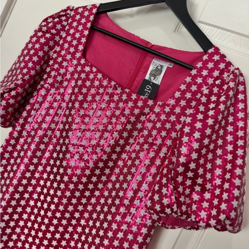 QUEEN OF SPARKLES Pink Sequin Mini Dress